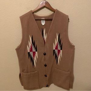 Vintage Ortega’s Chimayo Wool Hand Knit Aztec Vest